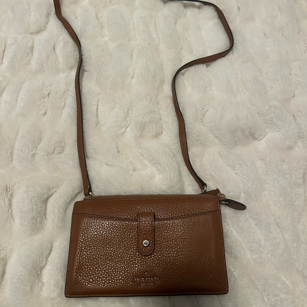Kate Spade Brown Leather Crossbody Wallet Purse